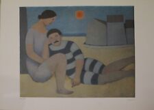 GIUSEPPE VIGNANI LITOGRAFIA SPIAGGIA NUMERATA E FIRMATA 50x70 SENZA CORNICE