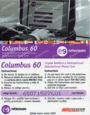 INTERNAZIONALI TELECOM ITALIA - COLUMBUS 60 - NON CATALOGATA - CON PIN *RARA*