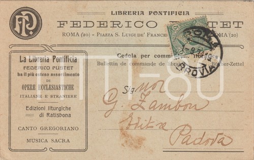 Affrancatura perfin - perfin, "p"