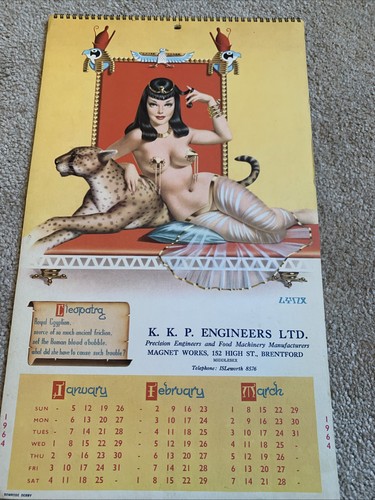 Vintage calendar 1964 lynx - vintage,
