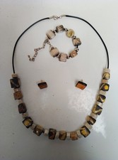 parure completa in ceramica raku fatti a mano spedizione gratuita 