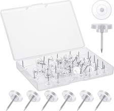 60 Pezzi Puntine Disegno Trasparenti Con Testa, 16Mm Puntine Da Muro Piatte Con 