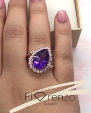 Anello Goccia Ametista 