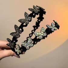 Fascia in velluto per matrimoni fascia per capelli farfalla materiale floccato texture vellutata