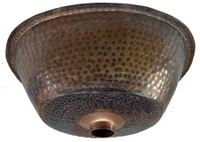 Vaso ovale in rame rustico soprabanco lavabo bagno wc 