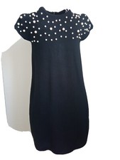 ZARA abito corto nero con perle