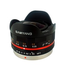 Samyang 7,5 mm obiettivo fisheye ultra grandangolare per fotocamere micro quattro terzi - nero