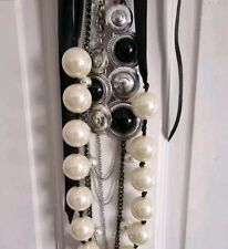 Collana Argento Nero Perle