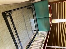 struttura letto matrimoniale con rete a molle in acciaio e testiera imbottita