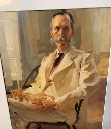 Uomo col gatto ritratto - 'uomo, di