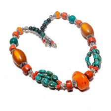 Collana con pietre preziose in malachite turchese ambra gioielli fatti a...