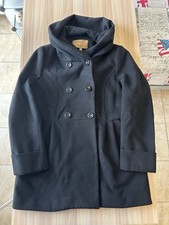 Cappotto doppiopetto conbipel nero da donna