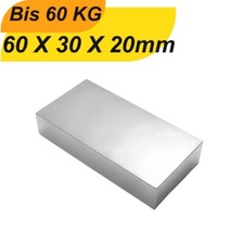 Magneti al neodimio 60x30x20 mm supermagneti ad alta tenuta parallelepipedo magnete N38