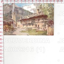 A2316 AOSTA COURMAYEUR VILLAGGIO ENTREVE 1920 ILLUSTRATORE ZAMBELETTI