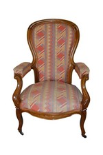 antica  poltrona reclinabile Luigi Filippo 1850 in noce massello francese