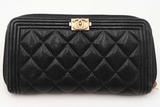 Chanel quilted caviar boy - caviar, zip