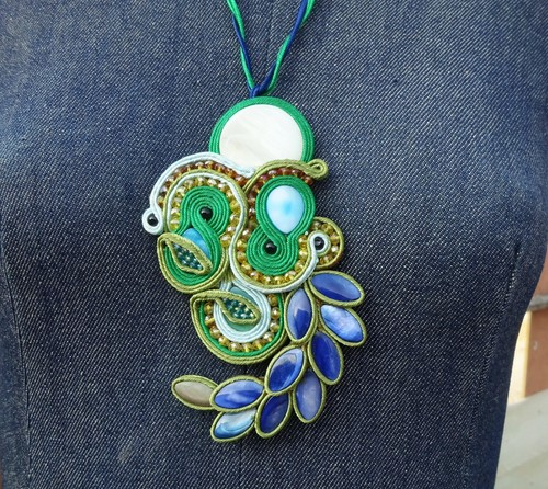 Collana con ciondolo soutache - collana,