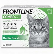 FRONTLINE | Combo Gatti e Furetti | Antiparassitario 3 Pipette da 0,5 ml contro 