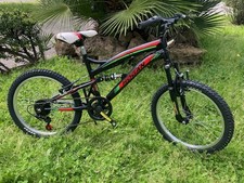 Bici 20 MTB Hogan FULL biammortizzata 6 velocità rosso nera per bambino ragazzo