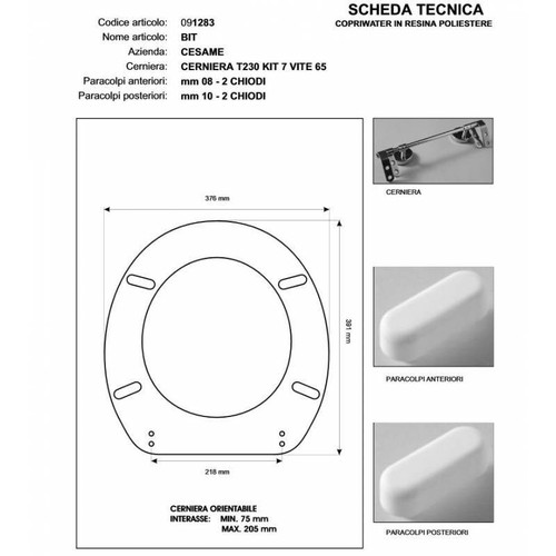 Copriwater cesame bit bianco - copriwater,