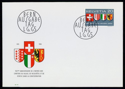 Svizzera fdc 1965 cantoni - svizzera,
