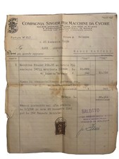 RICEVUTA N 197 SINGER MACCHINE