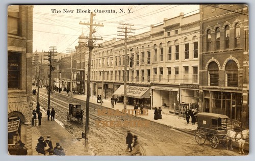 1910 rppc oneonta nuovo - oneonta,, ny