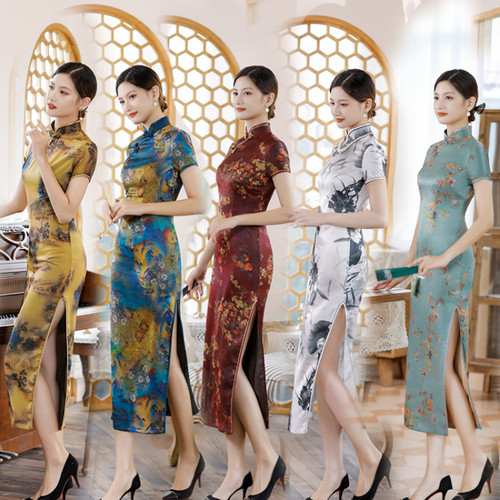 Abito donna raso qipao manica - donna,