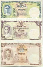 Banconota Thailandia 1-5-10