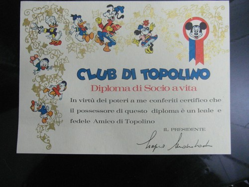 Club topolino diploma di - club,