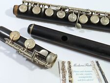 Antico Flauto Boehm Carl Fischer Grenadilla Foro Chiuso Suona Bene Piede C