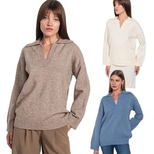 Maglione donna scollo polo