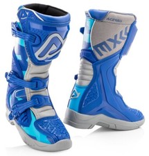 STIVALI BOOTS BAMBINO JUNIOR MOTO CROSS ACERBIS X-TEAM KID  BLU GRIGIO TG 37