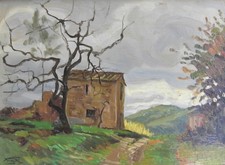 Alberto FOCARDI (attivo in Italia nel XX secolo) Paesaggio Olio su tavola 24x32