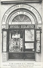 ai424 cartolina perugia citta' negozio cartoleria