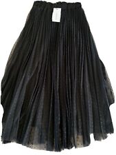 Gonna Donna Ragazza Straduvaruis Tulle Plissettata Nera Pois Tg. XS Elastico 40