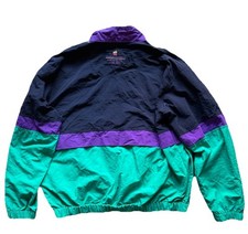 Giacca a vento vintage Apple Computers logo arcobaleno colorblock taglia large 90