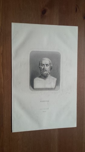 1859 retrato grabado homero - retrato,