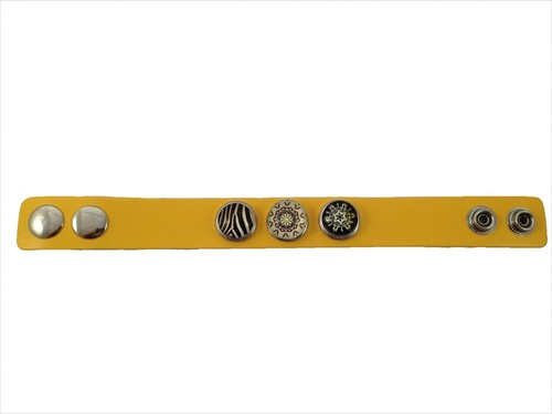 Bracciale pelle gialla - bracciale, in