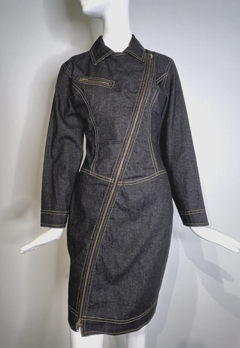 Abito moto vintage nero denim - moto,