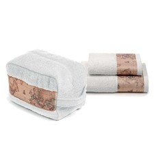 Set  Asciugamani 1+1 e Beauty Case Geo Classic Alviero Martini bianco