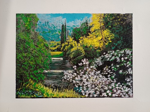 Quadro acrilico tavola - su, di