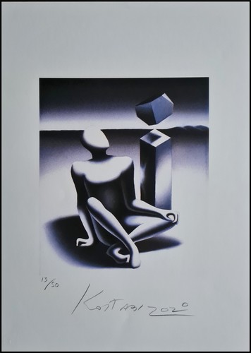 Mark kostabi senza titolo x - senza, 70