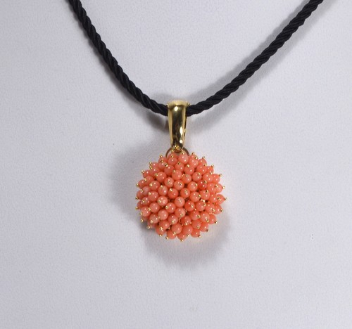 Ciondolo corallo rosa dorato - corallo,