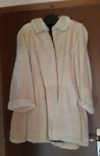 pelliccia di castoro color crema lunga 90 cm. taglia 46/48