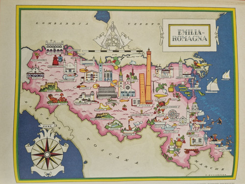 Emilia vintage cartina anni - cartina,