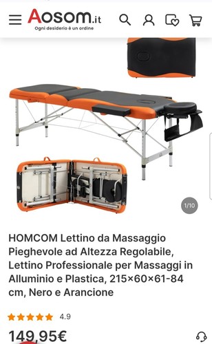 Lettino professionale per uso