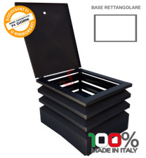 Comignolo grigio a base rettangolare 6/10 ispezionabile antipioggia e antivento