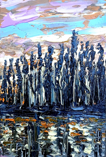 Dipinto olio tramonto - dipinto,