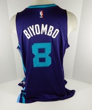 2014-15 Charlotte Hornets Bismack Biyombo #8 Gioco Emesso Viola Maglia DP07938
